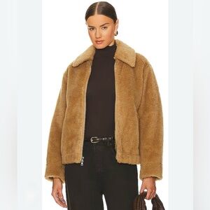Vince Faux Shearling Wool Blend Bomber Jacket (Size XXS)